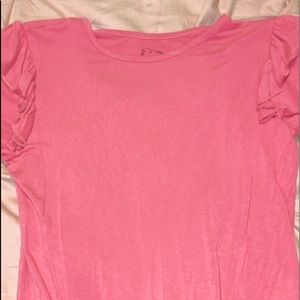 pink ruffle tee